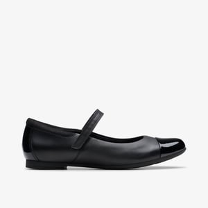 Zapatos de Cuero Negros Scala Gem para Jóvenes