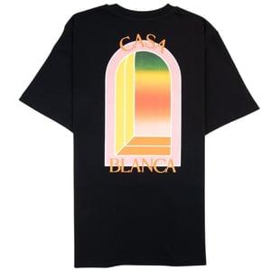 Camiseta Negra Con Diseño De Arco Degradado De Casablanca