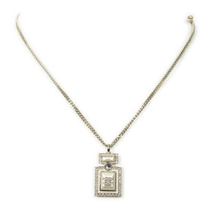 Chanel Pearl Rhinestone Perfume Bottle Necklace  en Oro Acero inoxidable sin níquel