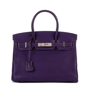 Hermès Birkin 30 en Púrpura Cuero de ternero