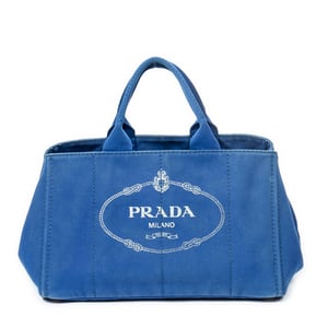 Prada Large Canapa Tote  en Azul Real Lienzo