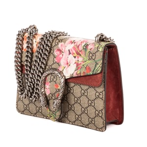 Gucci Blooms Dionysus Mini en Beige/Borgoña Lienzo recubierto
