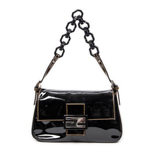 Fendi Mini Baguette  en Black Cuero de ternero