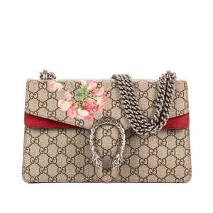 Gucci Blooms Dionysus Small en Beige/Borgoña Lienzo recubierto