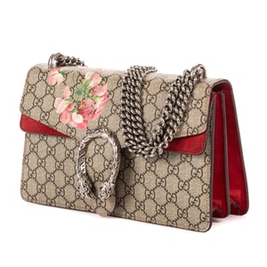 Gucci Blooms Dionysus Small en Beige/Borgoña Lienzo recubierto