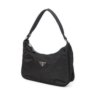 Prada Mini Zip Hobo  en Black Lienzo
