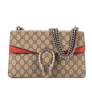 Gucci Dionysus Small en Beige/Rojo Lienzo recubierto