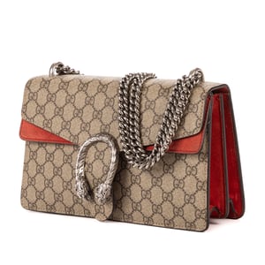Gucci Dionysus Small en Beige/Rojo Lienzo recubierto