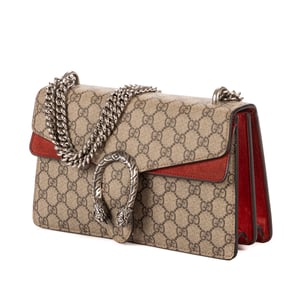 Gucci Dionysus Small en Beige/Borgoña Lienzo recubierto
