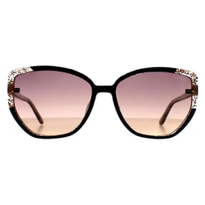 Guess Cat Eye Womens Brillante Negro Purpurina Oro Violeta Espejo Gradiente GU7882