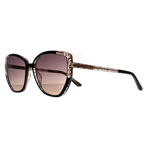 Guess Cat Eye Womens Brillante Negro Purpurina Oro Violeta Espejo Gradiente GU7882
