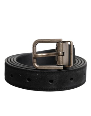 Cinturón Clásico de Cuero de Ternera Negro con Hebilla Metálica de Dolce & Gabbana