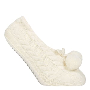 1 Par de Botines de Punto Trenzado para Dama - Zapatillas de Casa Cálidas y Suaves