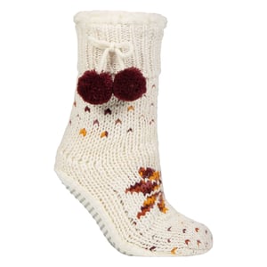 1 Par de Mocasines Acogedores Chunky forrados con Sherpa para Dama con Pompon - Calidez y Comodidad