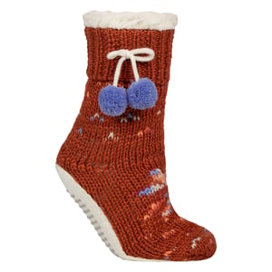 1 Par de Mocasines de Dama de Piel de Oveja Gruesa forrados con Pom Pom - Confort Cálido
