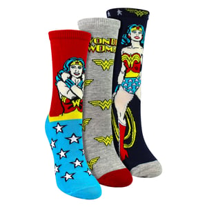 3 Pares de Calcetines de Algodón para Dama - Diseño de Wonder Woman Calcetines Cómodos