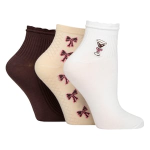 Paquete de 3 pares de calcetas para mujer con canalé y fruncido - Ajuste suave y elegante para el día a día