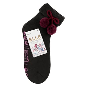 1 par de calcetines de lana mezcla para damas con pompón - cálidos, suaves y acogedores