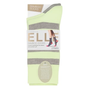 Paquete de 2 calcetines de bambú para mujeres a rayas y lisos - Suave y transpirable para la comodidad diaria
