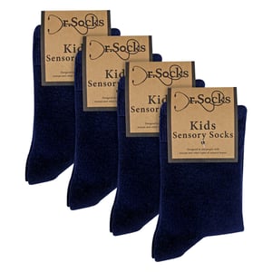 Paquete de 4 calcetines sensoriales de bambú para niños y niñas, suaves, transpirables y de ajuste cómodo.