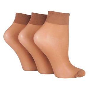 Paquete de 3 Medias de Mujer 15 Denier 100% Nailon - Cómodas y Ligeras Transparente