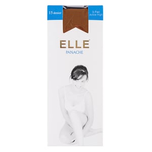 Paquete de 3 Medias de Mujer 15 Denier 100% Nailon - Cómodas y Ligeras Transparente
