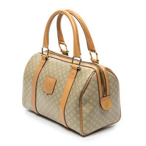 Celine Mini Boston  en Beige Lienzo recubierto