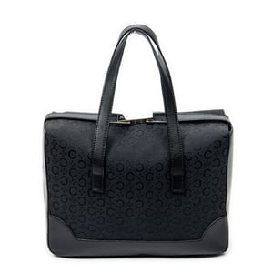 Celine Vintage Fold-Top Tote  en Black Lienzo