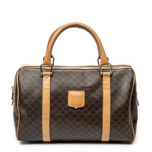 Celine Small Boston  en Marrón/Beige Lienzo recubierto