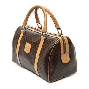 Celine Small Boston  en Marrón/Beige Lienzo recubierto