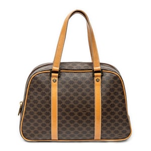 Celine Small Dome Top Handle  en Beige/Marrón Lienzo recubierto