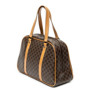 Celine Small Dome Top Handle  en Beige/Marrón Lienzo recubierto