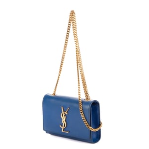 Yves Saint Laurent Kate Mini en Blue Cuero de ternero