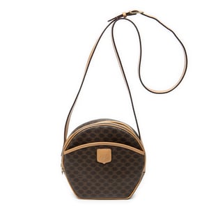Celine Vintage Dome Crossbody  en Marrón/Beige Lienzo recubierto