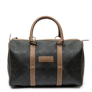 Dior Vintage Small Travel Boston  en Gris oscuro/Marrón Lienzo recubierto