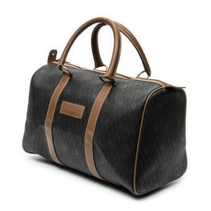 Dior Vintage Small Travel Boston  en Gris oscuro/Marrón Lienzo recubierto