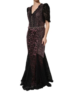 Vestido de Noche Con Encaje Embellecido