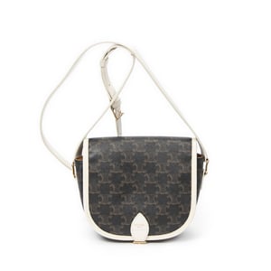 Celine Medium Folco Bag  en Marrón oscuro/Marfil Lienzo recubierto