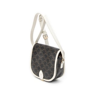 Celine Medium Folco Bag  en Marrón oscuro/Marfil Lienzo recubierto