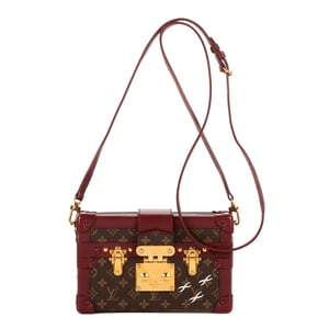 Louis Vuitton Petite Malle Small en Borgoña/Marrón Lienzo recubierto