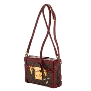 Louis Vuitton Petite Malle Small en Borgoña/Marrón Lienzo recubierto