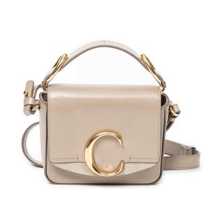 Chloé Mini C Bag  en Beige Cuero de ternero