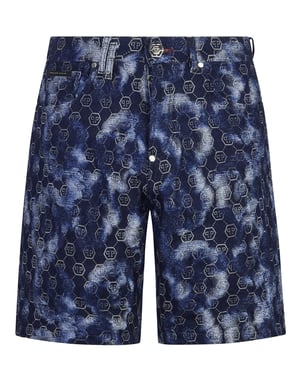 Denim Shorts Jacquard Monogram