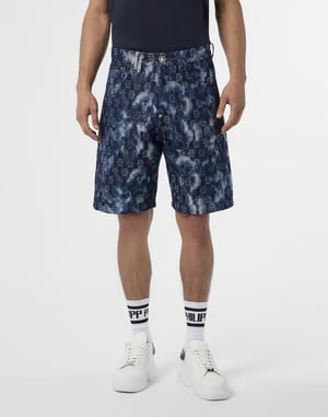 Denim Shorts Jacquard Monogram