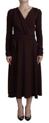 Vestido Midi Aline con Manga Larga