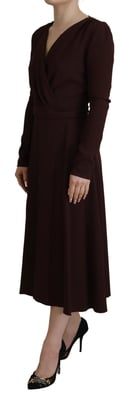 Vestido Midi Aline con Manga Larga