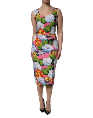 Vestido midi con estampado floral