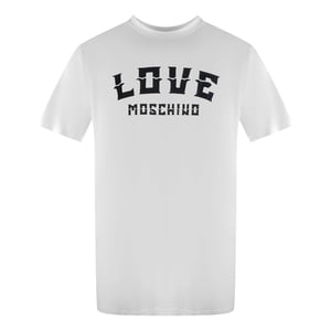 Camiseta Blanca Con El Logo Llamativo De Love Moschino