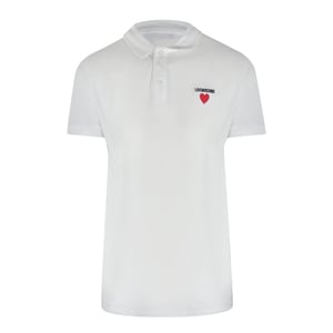 Polo Blanco Con Logo De Corazón De Love Moschino