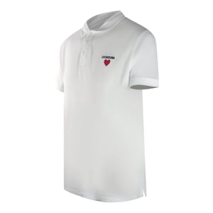 Polo Blanco Con Logo De Corazón De Love Moschino